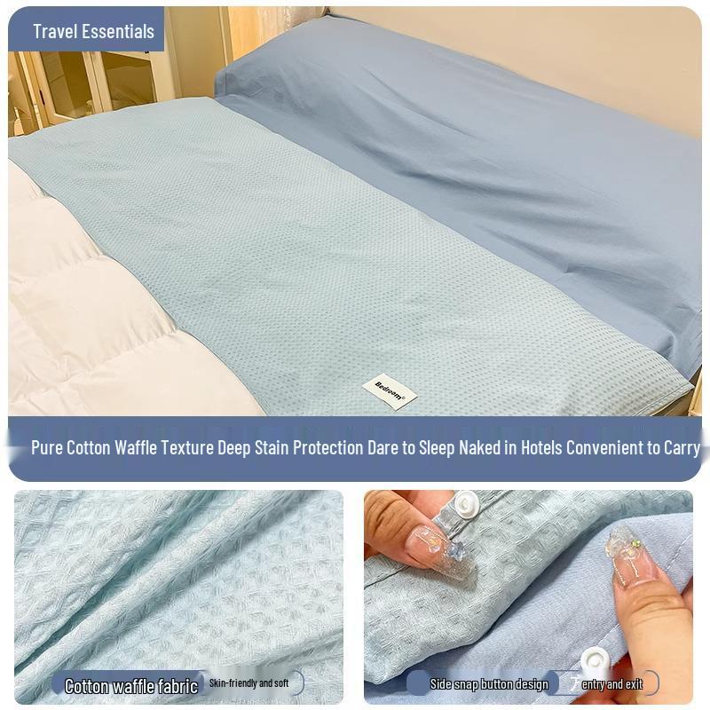 Набор из 3 предметов: Хлопковый дорожный спальный мешок и пододеяльник - Портативный, Защищающий от грязи, для деловых поездок