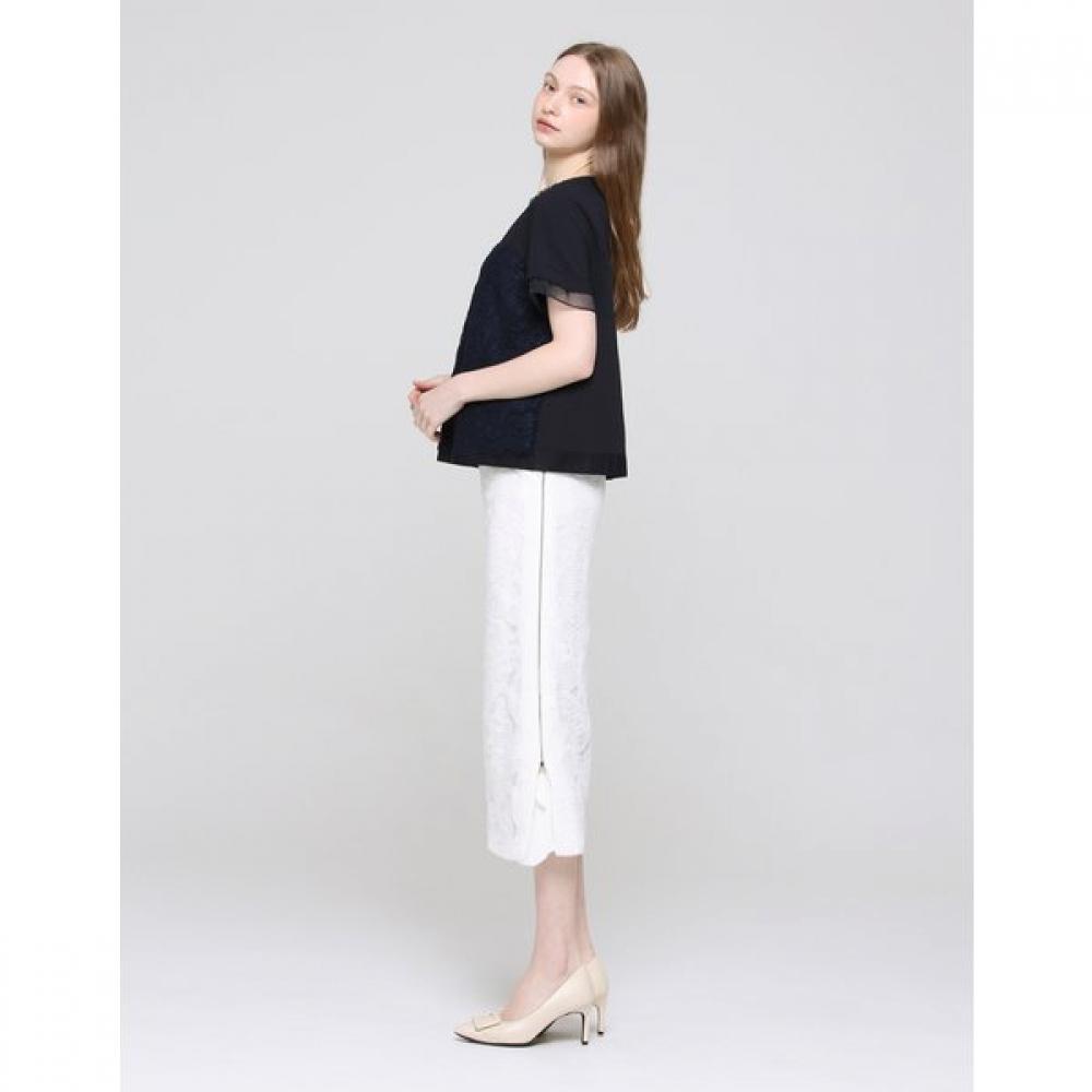 Son Jung Wan Bead Neck Lace Color Block Blouse Zbl6262220