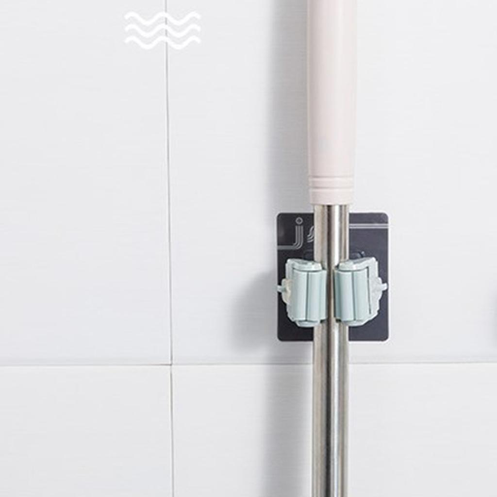 Держатель для швабры и метлы настенный ABS-пластиковый органайзер для швабры и метлы без сверления с присоской для