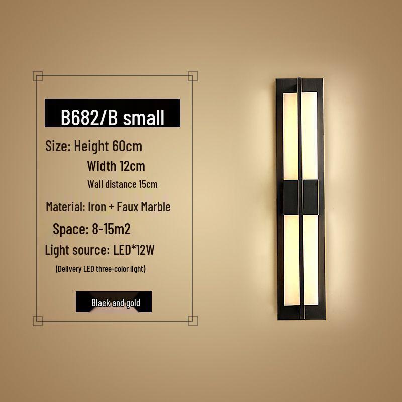 Contemporary Chinese Wall Lamp: Faux Marble Bedside & Staircase Light