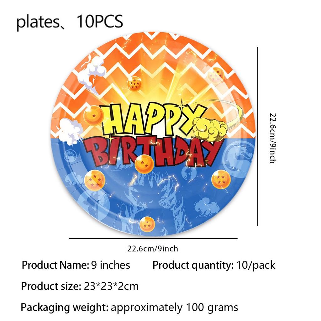 Набор для дня рождения Dragon Ball Скатерть Тарелки Салфетки Украшения для кексов Праздничная шляпа Праздник для малыша Подарки для вечеринки Dragon Ball