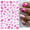 3D Sexy Lips Stickers Leopard Print Love Heart Letter Pink Rose Red Lips Valentines Manicure DIY Romantic Nail Decoration