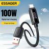 ESSAGER Кабель для зарядки Type-C7A с цифровым дисплеем: Совместим с Huawei, Honor, OPPO и другими телефонами.