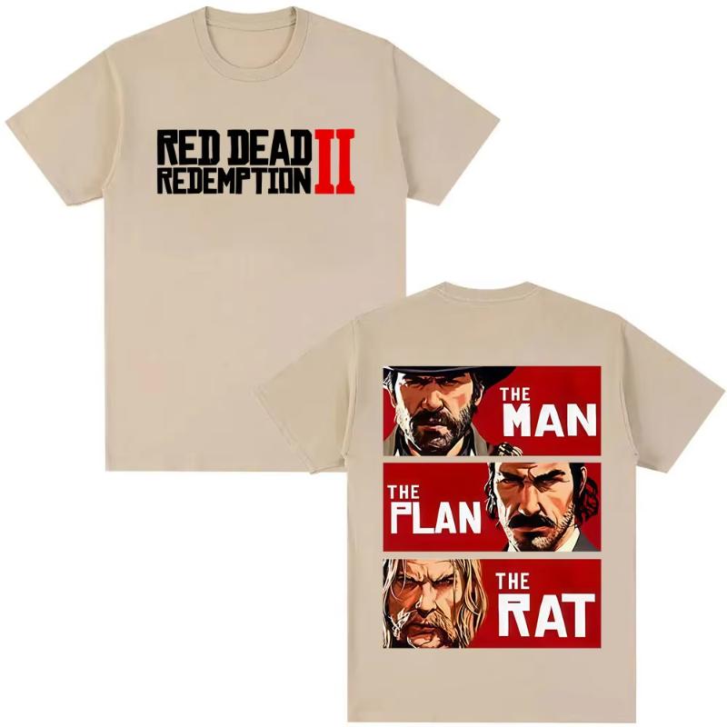 90-е Винтаж Red Dead Redemption 2 Мерч Футболка Мужчины Женщины Мода Винтажная Футболка Повседневная Оверсайз Короткий Рукав Футболки Streetwear