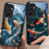Чехол для телефона из черного закаленного стекла Chinese Wind Fish для Samsung Galaxy A15 5G 54 4G 51 50 24 35 90 71 12 51 53 52S 80 22 34