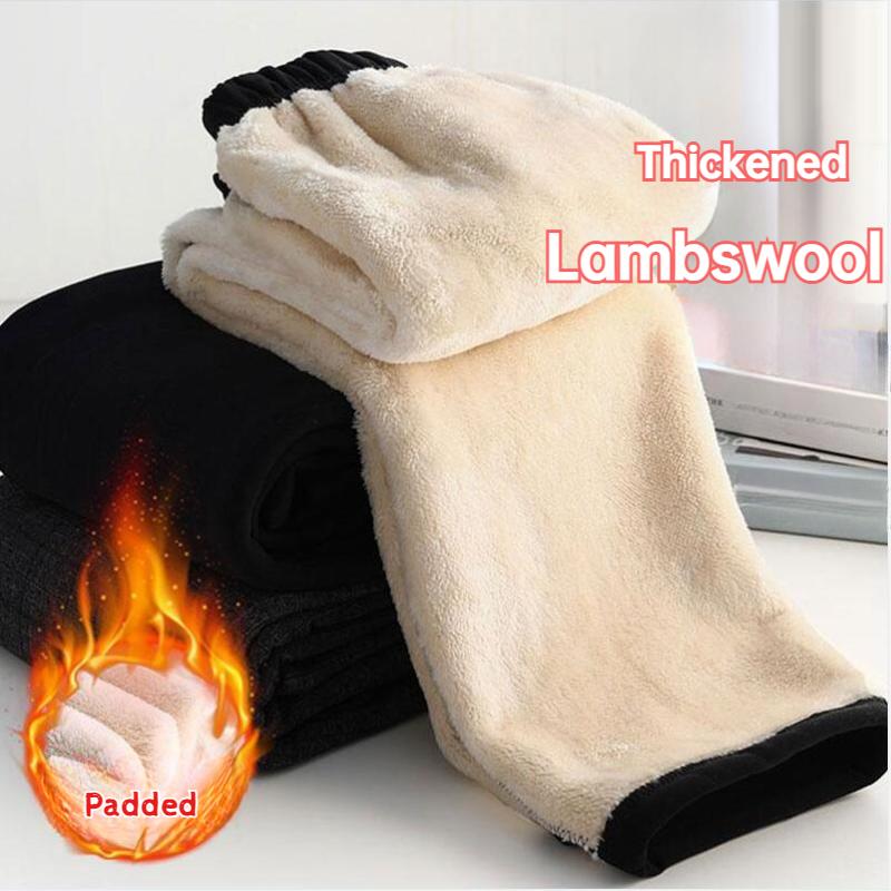 Зимние утепленные черные брюки, свободные, утолщенные, свободные, теплые, из овечьей шерсти, хлопковые брюки для мам, брюки для женщин среднего и пожилого возраста, размер плюс 7XL