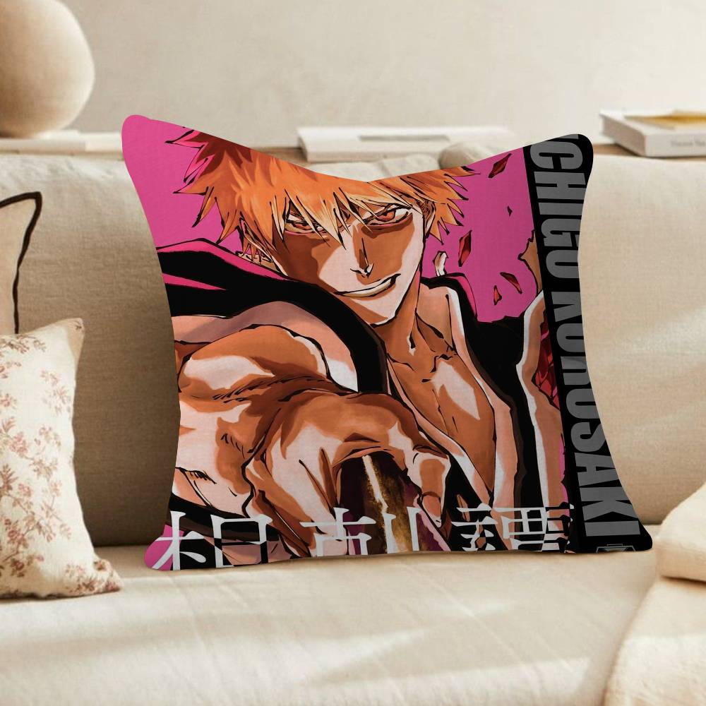Чехол для подушки с аниме-фигуркой Bleach, автомобильная декоративная подушка для дивана, автомобиля, рождественский подарок