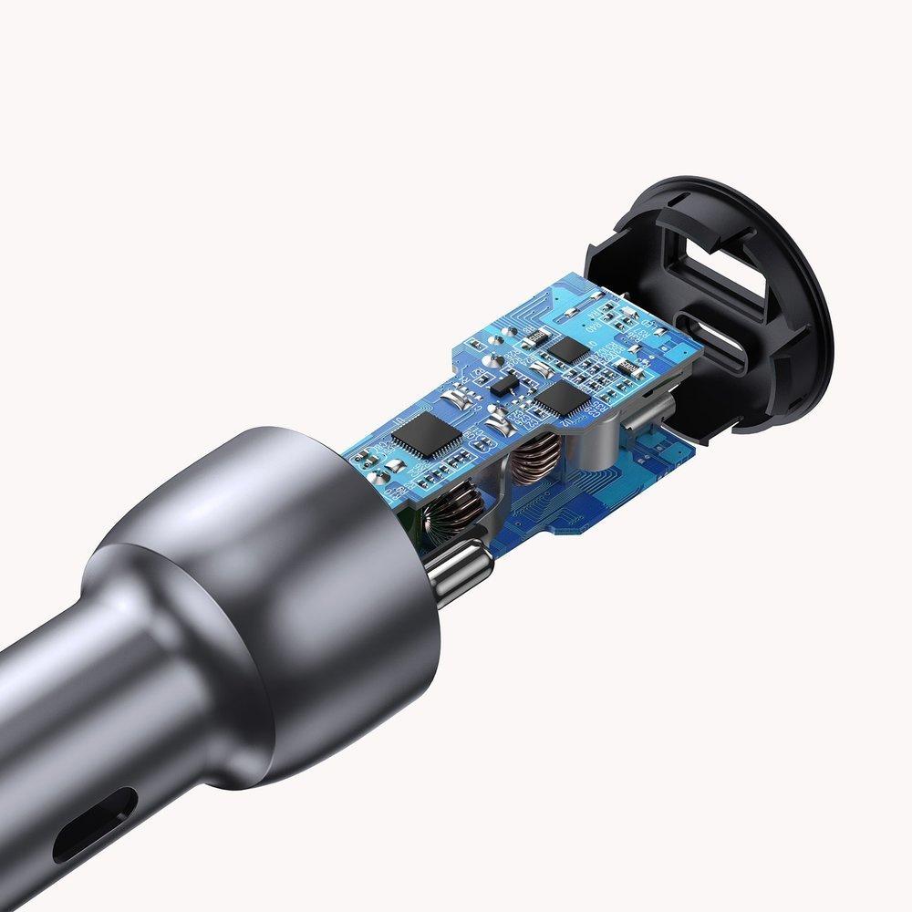 Ugreen Dual Car Charger 36W with USB-C & USB, Quick Charge 3.0 & Power Delivery, Grey (Model CD213)