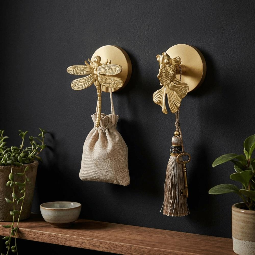 High-Quality Brass Brass Wall Hooks Durable Construction Wall Mounted Hangers Home Decoration