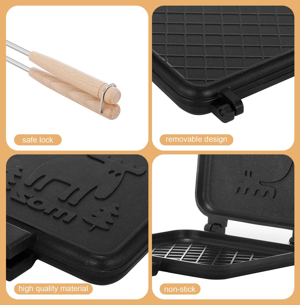 Aoresac Panini Press Sandwich Maker /Grilled Panini Maker Pan with Handle/Stovetop Camping Sandwich