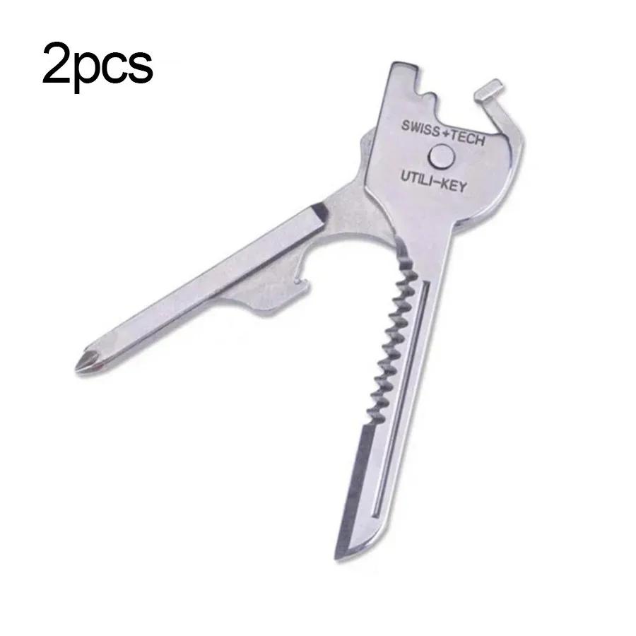 Universal 6 In 1 Utility Key Shape Multifunctional Tool Screwdriver Pocket Multi-use Gear Utility Outdoor Gadget Hand Tool