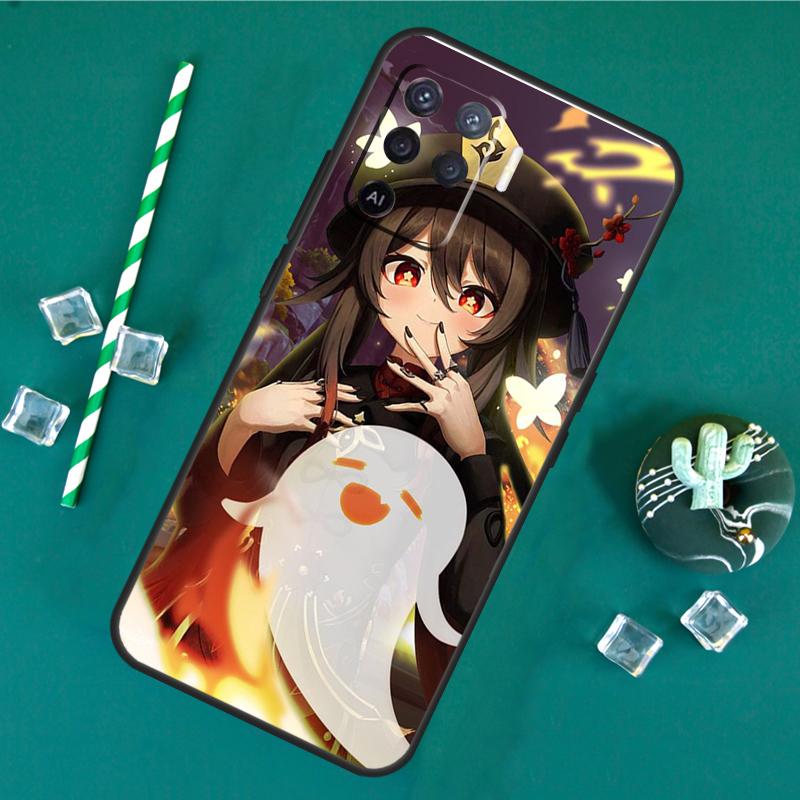 Чехол для телефона Genshin Impact Ху Тао Для Oppo A18 A38 A58 A78 A98 A40 A60 A80 A91 A15 A17 A74 A94 A54 A57S A16 A76 A96