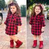Детское клетчатое хлопковое мягкое платье с длинными рукавами для маленьких девочек, повседневная одежда