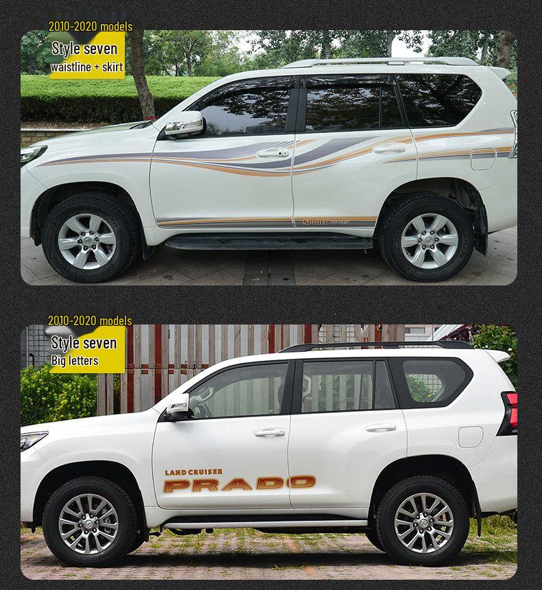 Toyota Prado 10-22 Модели Автомобильная Полоса на Кузов Наклейка на Поясную Линию.