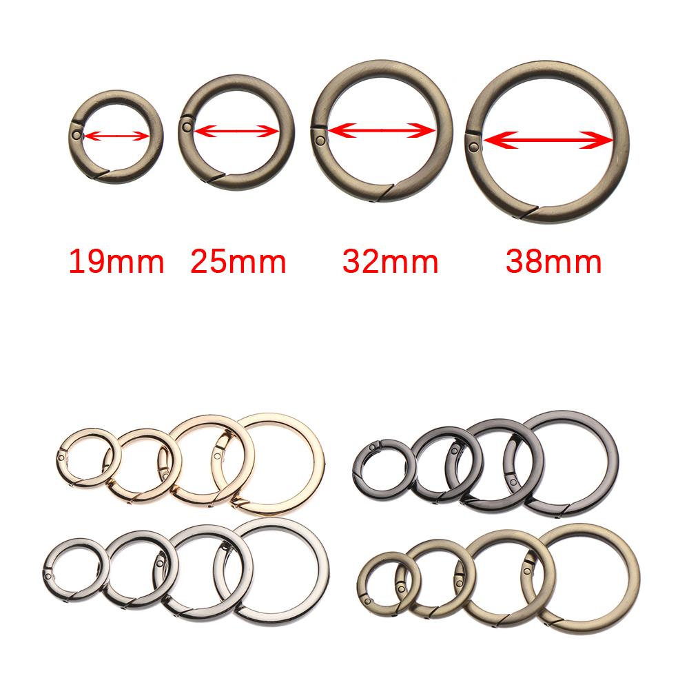 Round Push Trigger Bag Belt Buckle Spring O-Ring Buckles Carabiner Purses Handbags Snap Clasp Clip