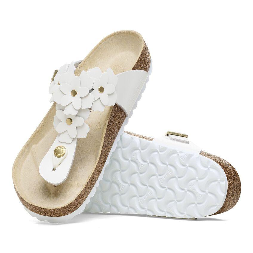 Birkenstock Gizeh Flower EVA Устойчивые к истиранию Устойчивые к истиранию Шлепанцы Женские Белые Узкие 1026735