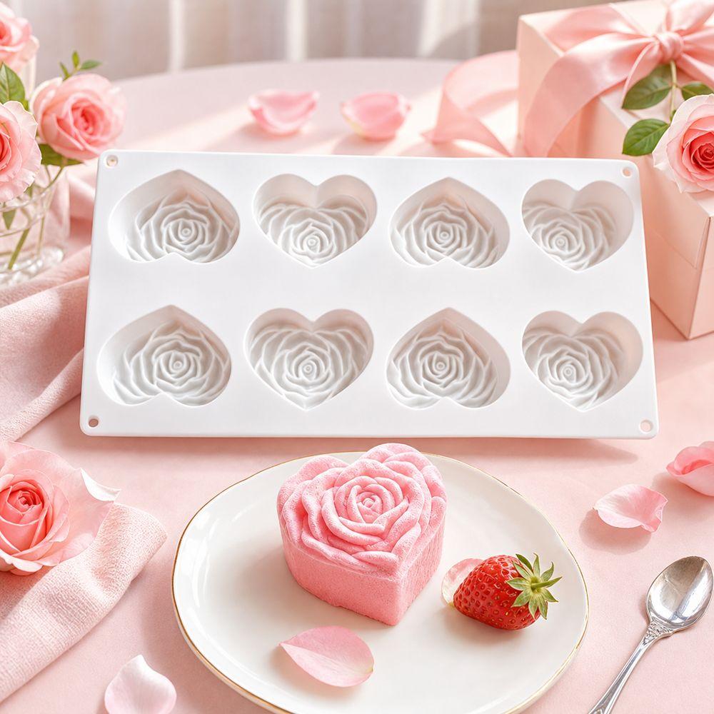 Heart Shaped Mousse Cake Mold Rose Dessert Mold Gift Silicone Cake Mold Valentine's Day