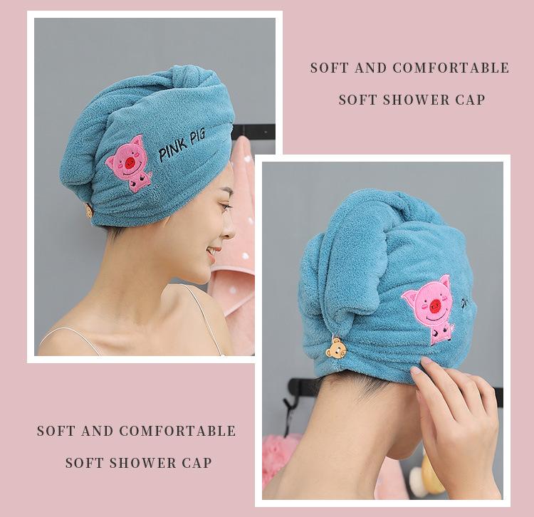Волшебная шапочка для душа из микрофибры, двухслойное вышитое полотенце, шапочки для ванны, шапочка для сухих волос, быстросохнущая мягкая шапочка для леди, тюрбан