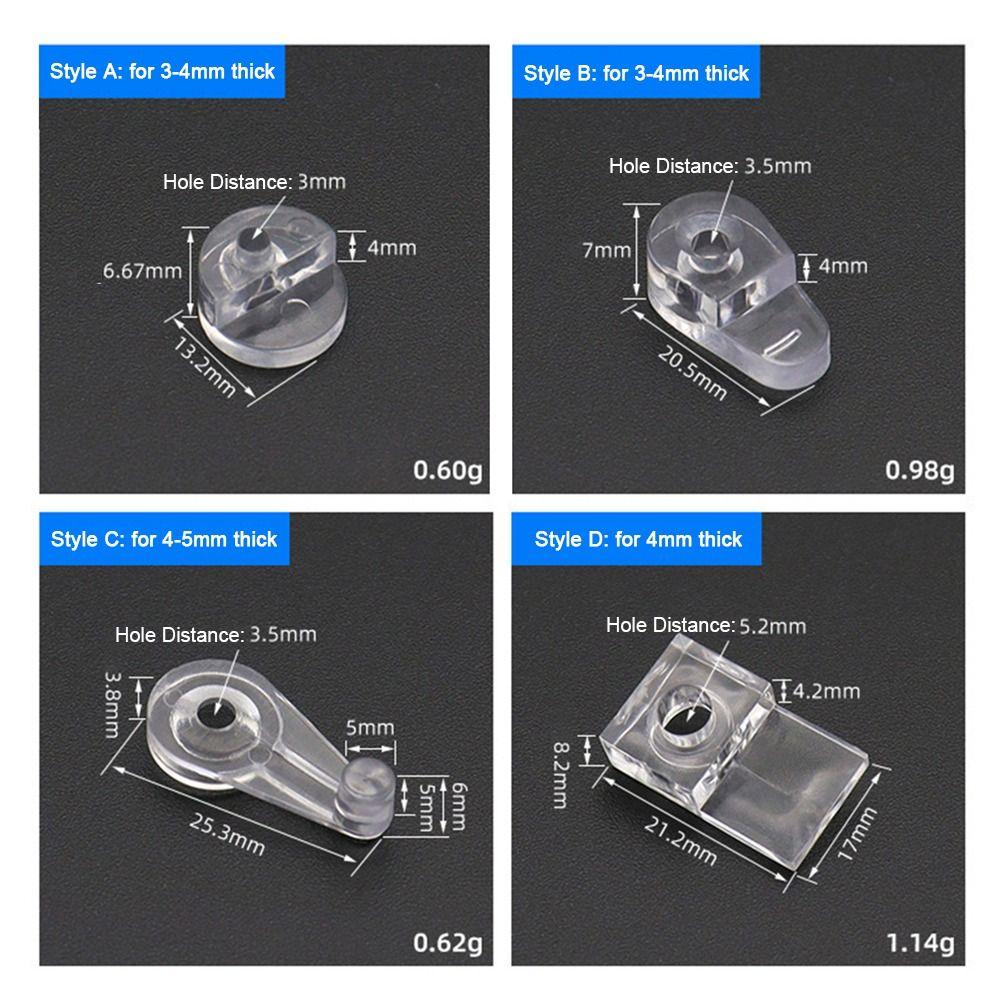 100Pcs with Screws Glass Fixing Clip Kit Plastic Mirror Holder Clip  Cabinet Doors Windows