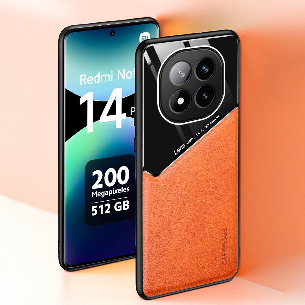 Чехол Redmy Note14Pro 5G 4G Кожаный с Магнитным Держателем Чехол для Redmi Note 14 Pro Plus Pro+ 5G ТПУ Мягкий Каркас Защита Fundas