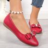 Плоские одинарные туфли женские осень 2024 новые импортные товары большого размера женские туфли с острым носком и мелким бантом женские туфли