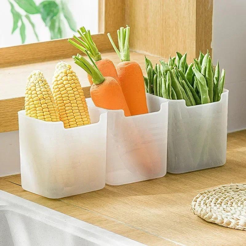 Контейнер для хранения продуктов в холодильнике, коробка для хранения фруктов и овощей, сохраняющая свежесть, органайзер-полка для боковой двери холодильника, кухонные принадлежности для хранения