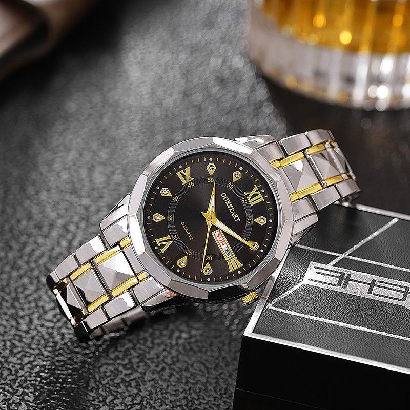 UTHAI CQ381 Модные мужские часы ночная подсветка водонепроницаемые двойной календарь кварцевые часы легкие роскошные часы подарок часы для мужчины