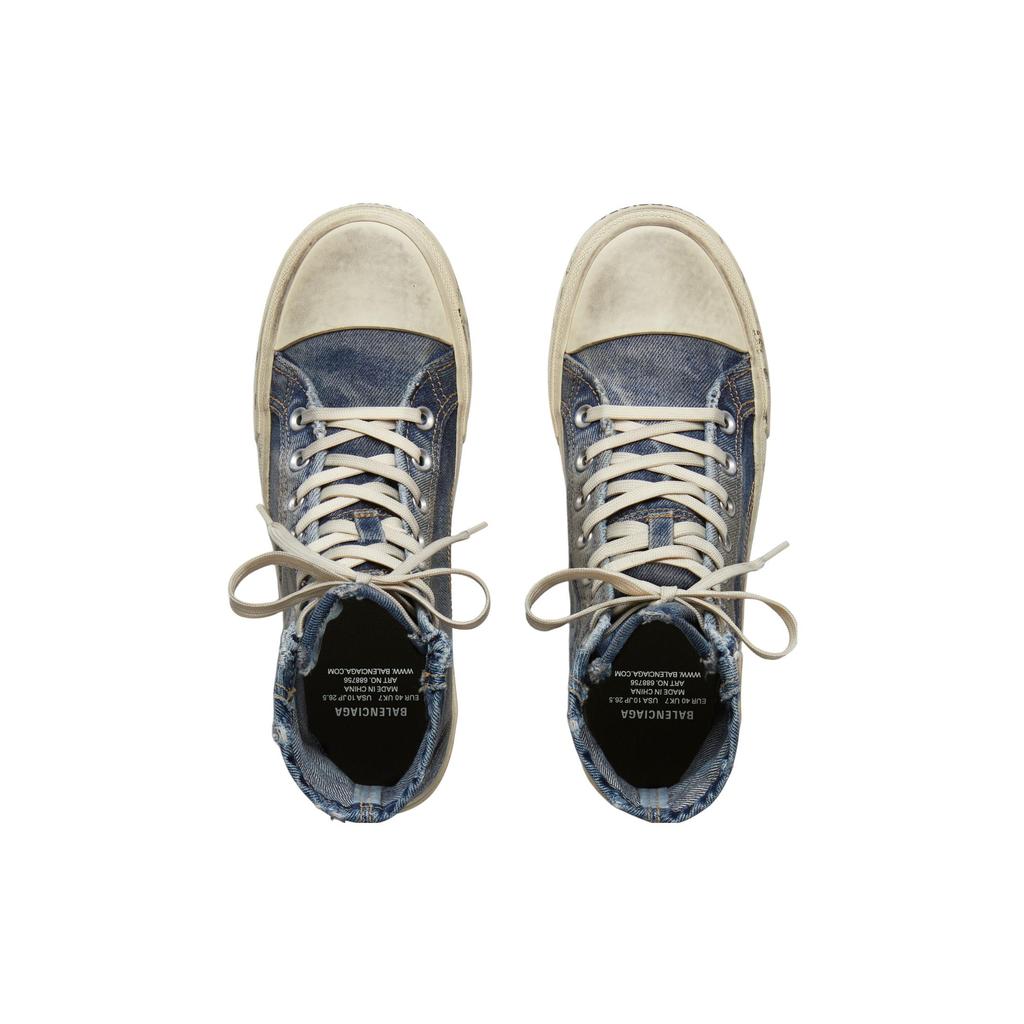 (WMNS) Кроссовки Balenciaga Paris High Top 'Синий рваный деним и резина' Женские 688756W3RCL4090
