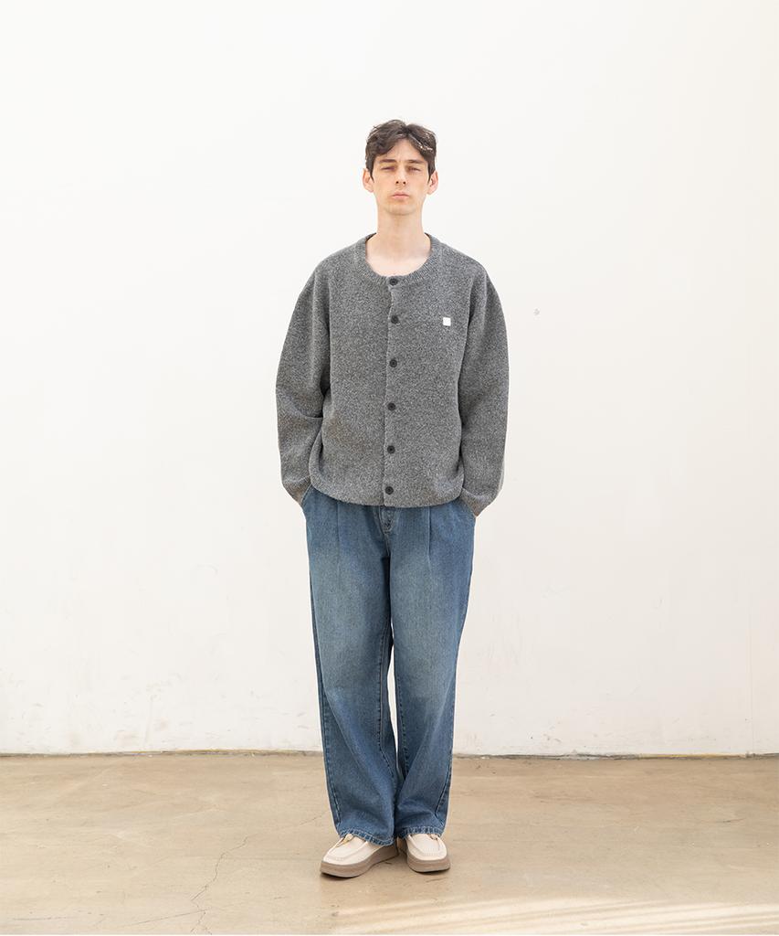 CHAMBROS Non-Faded Wide Denim Pants [Basic Blue]