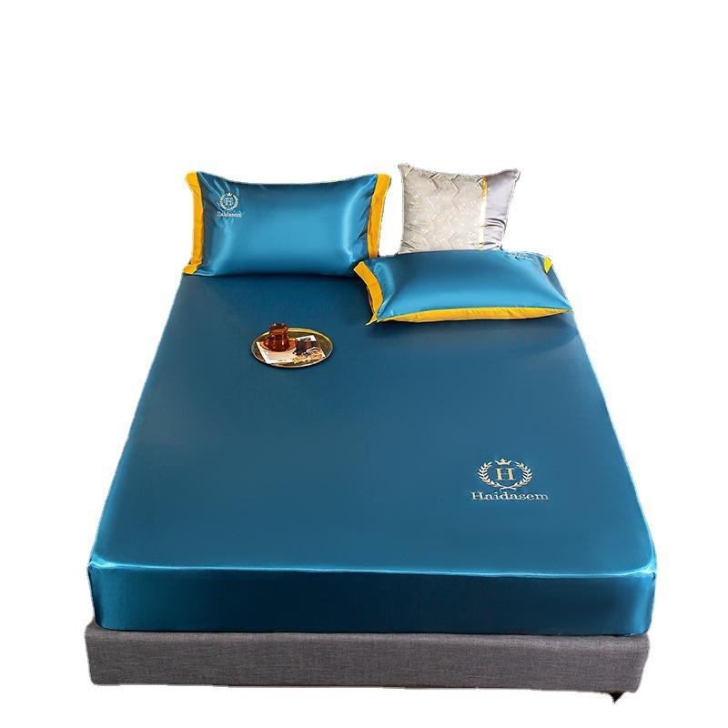 2PC/3PC 1 комплект постельного белья простыня на резинке постельное белье атласная шелковистая простыня на резинке гладкий нескользящий чехол для матраса покрывала постельное белье