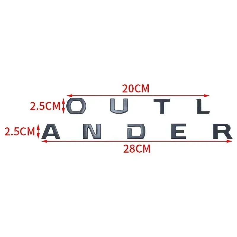 For Mitsubishi 13-19 Outlander Letters Bonnet Badge Front Hood Emblem 3D ABS Stickers Chrome Black Car Styling Accessories