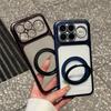 Прозрачный матовый frosted гальванизированный каркас чехол для телефона для Xiaomi POCO F8 Ultra F8 Pro Магнитное кольцо-держатель Защита камеры Бампер
