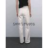 MD Spring/Summer New Arrival Women's Clothing Work Clothing Casual Fashion All-Matching White Straight-Cut Denim Pants 5023725