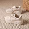 New Thick Soled Round Toe Lace-up Low Cut Sponge Cake Dad Shoes  Womens Sneakers Leisure Non-slip Walking Vulcanize Shoe