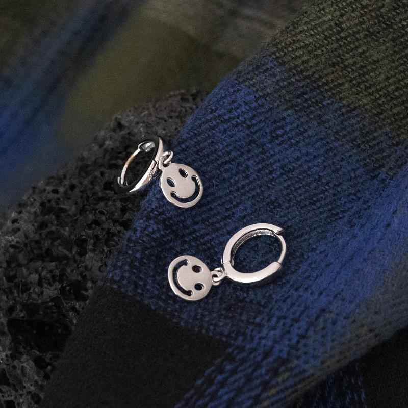 Забавные улыбающиеся лица полые серьги-кольца для девочек и женщин пирсинг ушей ювелирные аксессуары