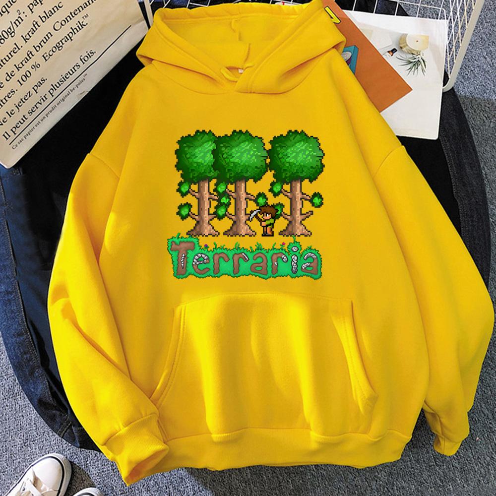 Толстовка Terraria 2026 Новый Пиксельный Стиль ИГРОВАЯ Свитшоты с Длинным Рукавом Одежда Удобные Худи