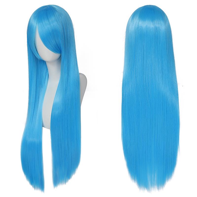 Colorful 80cm Long Straight Cosplay Wig for Anime & Historical Costumes
