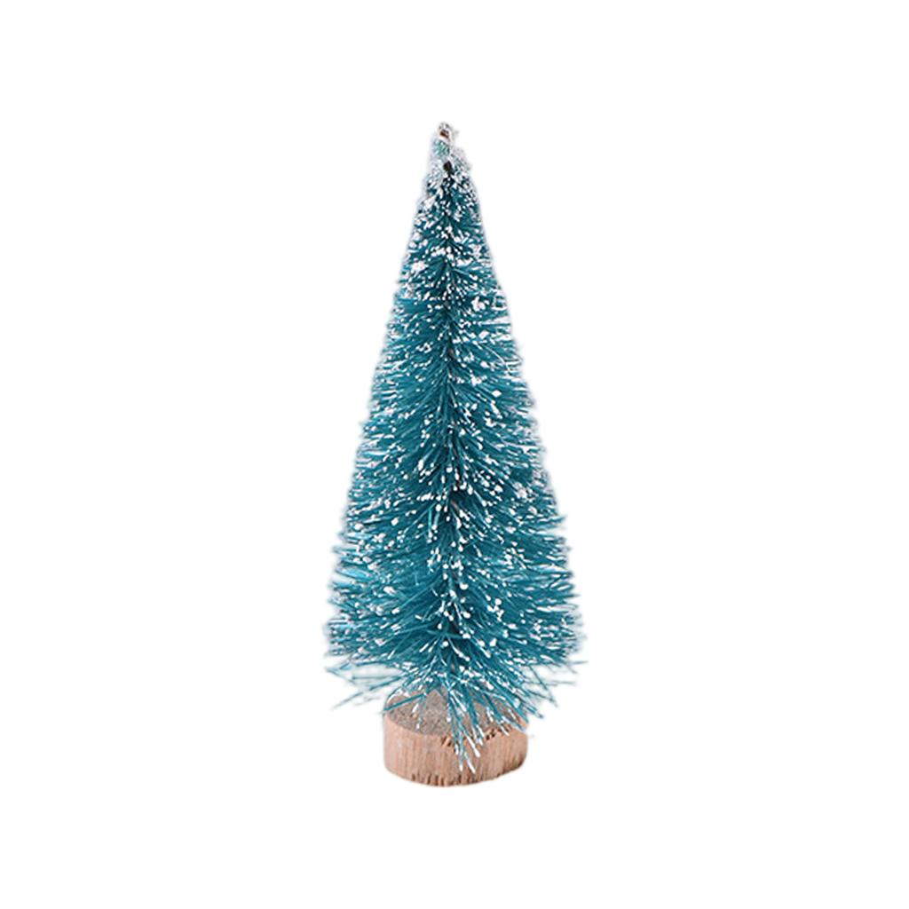 Universal Christmas Tree: Miniature Artificial Plastic Tree With Wooden Base - Holiday Desktop Decoration, Winter Snow Scene Decoration For Villages.