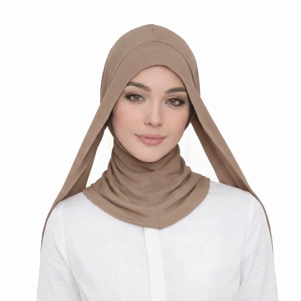 Jersey Full Cover Head Wraps Full Coverage Hijab Undercap Convenient Hijab Cap Women