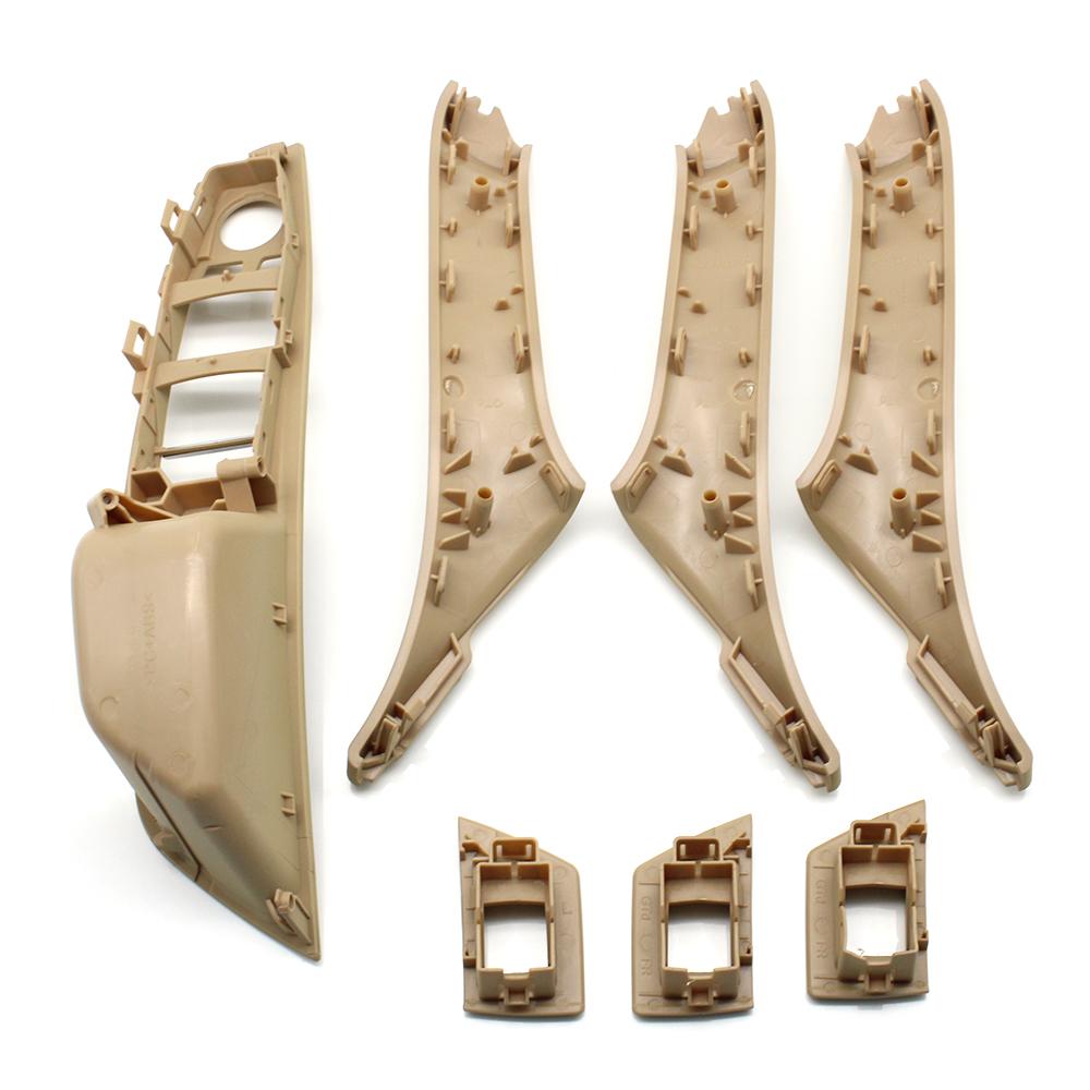 9 цветов, левый привод, левый руль, бежевый, черный, из углеродного волокна, внутренняя дверная ручка автомобиля, комплект из 7 предметов для BMW 5 серии F10 F18 523 525