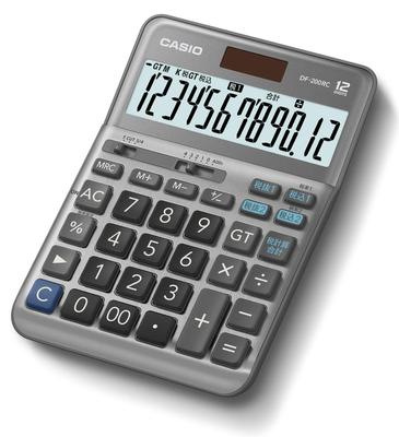 Casio Калькулятор пониженной налоговой ставки, 12-значный, функция расчета общей суммы налога, настольный тип DF-200RC-N
