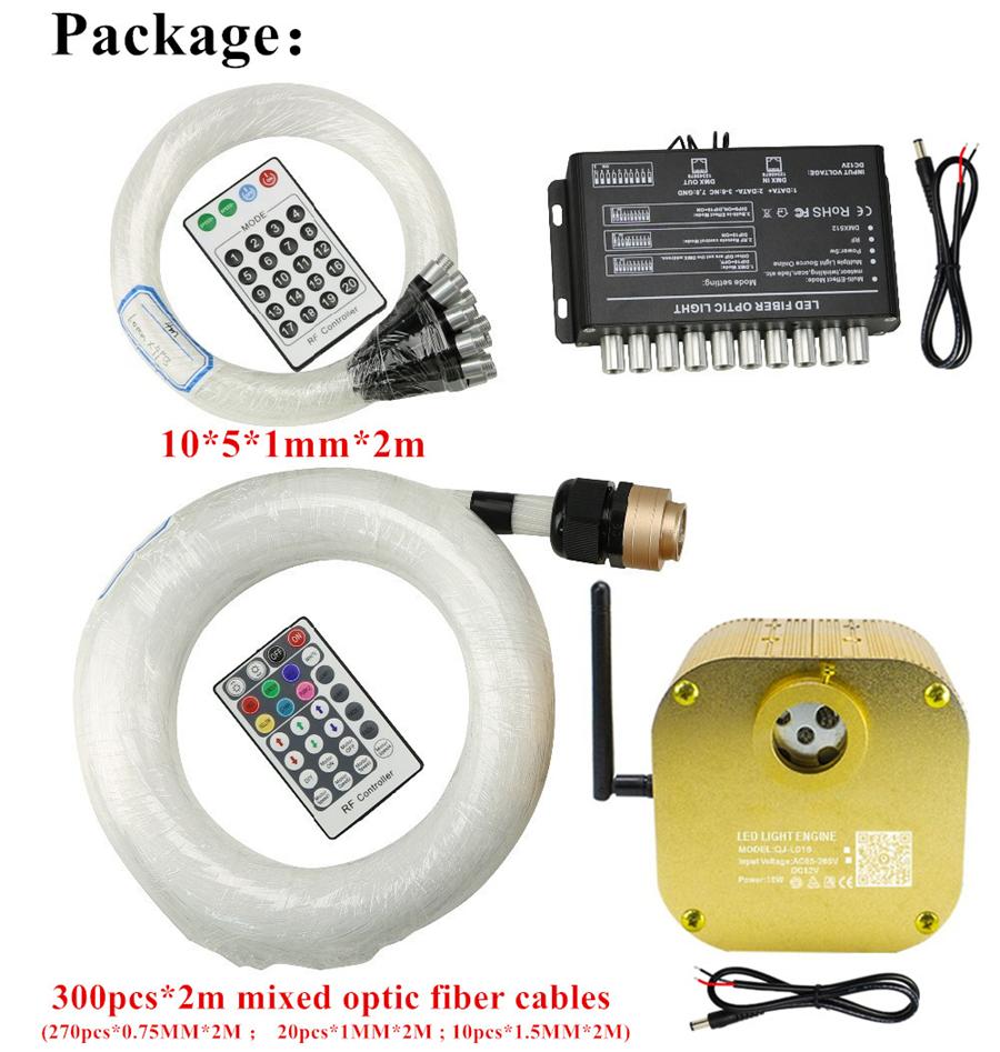 Car 16W RGBW Rotating Twinkle Smart Bluetooth APP /RF Music Volice Control Fiber Optic Star Ceiling Kit