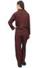 Bimba Women Check Print Pajama Pant Set With Full Sleeve Shirt Nightwer Suit -