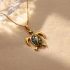 Summer Beach Turtle Necklace for Women Beads Chain Pendans Necklaces Female Charm Stainless Steel Jewelry Y2k Accessories Collar