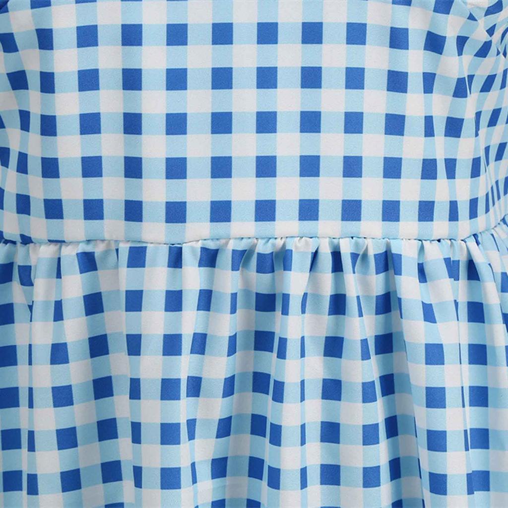 Женское модное тонкое платье макси с v-образным вырезом и коротким рукавом в винтажную клетку