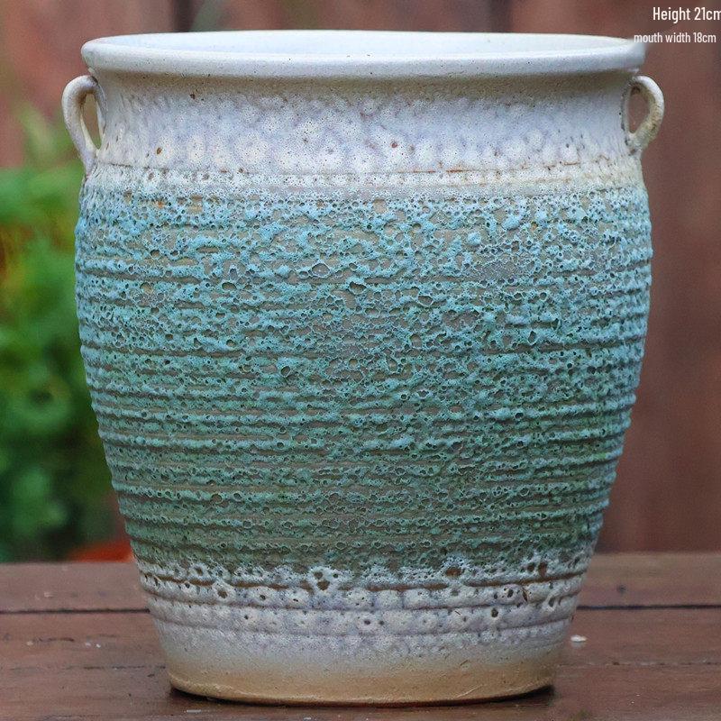 Большой керамический горшок для домашнего декора: Грубая керамика для хлорофитумов, сциндапсусов, суккулентов и стрелиций. Идеально для зеленых растений и цветов.