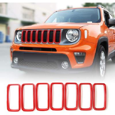 - Решетка радиатора передняя для Jeep Renegade | Красный | Легкая установка | 1 год гарантии производителя Аксессуары для экстерьера автомобиля