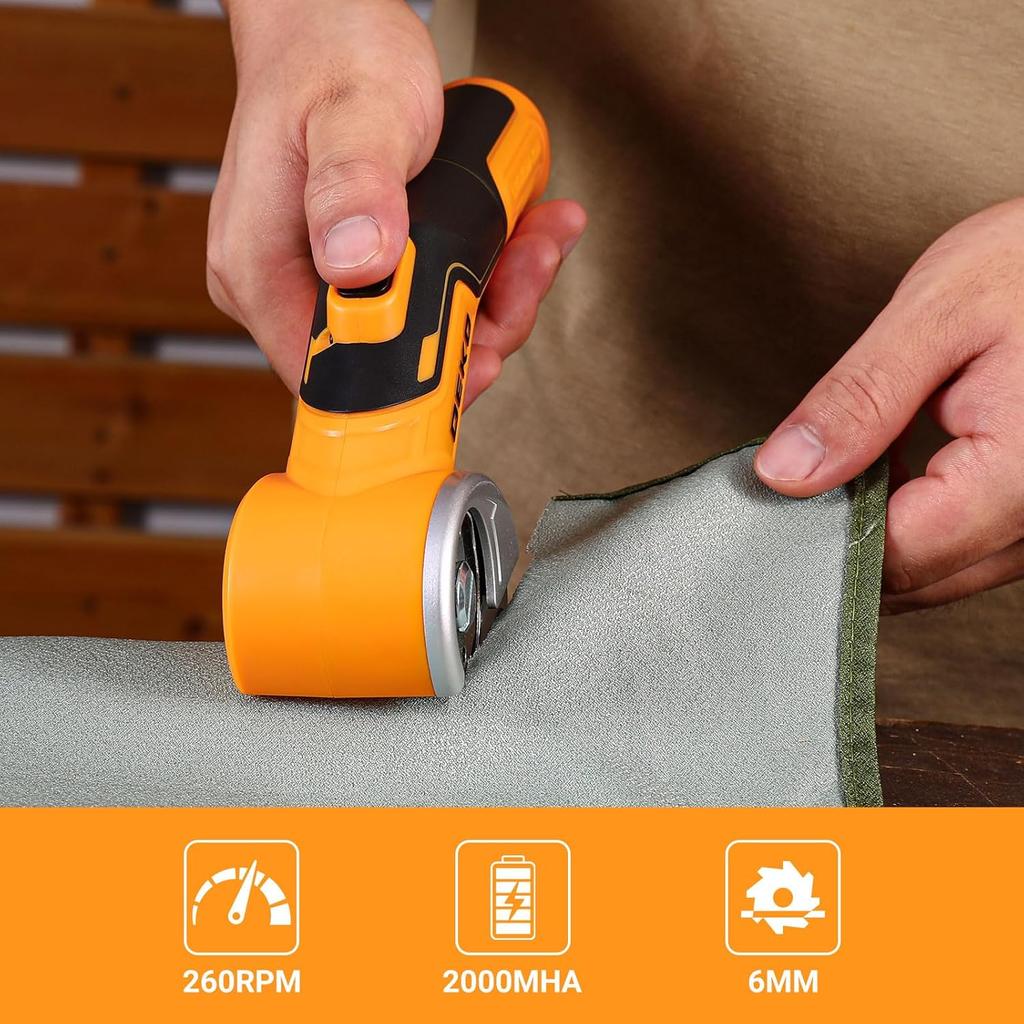 DEKOPRO Professional 3.7 V Electric Sewing Scissors – Multifunctional Electric Scissors – Powerful Cardboard Cutter for Fabric,