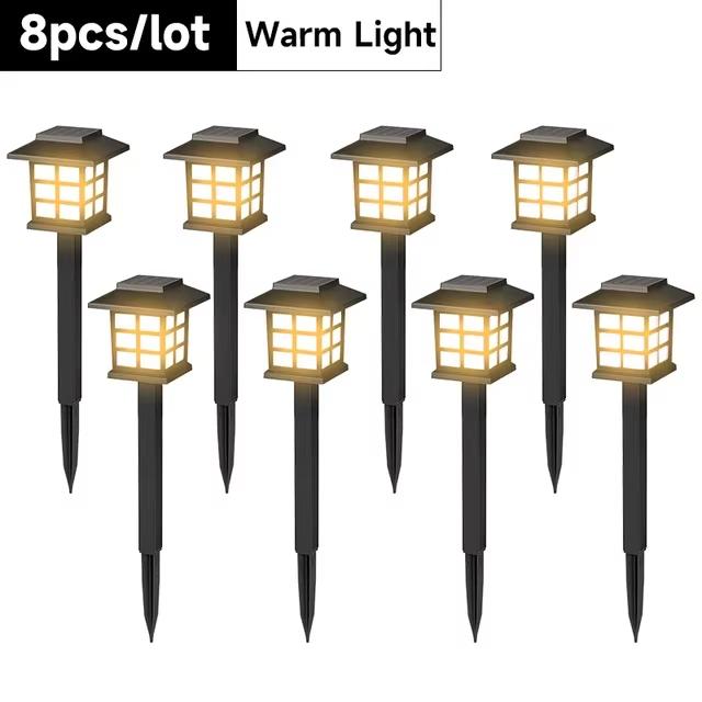 Solar Garden Lights Outdoor Waterproof Pathway Decor Warm White LED Yard Lawn Camping Decorative Landscape Lighting Easy Install