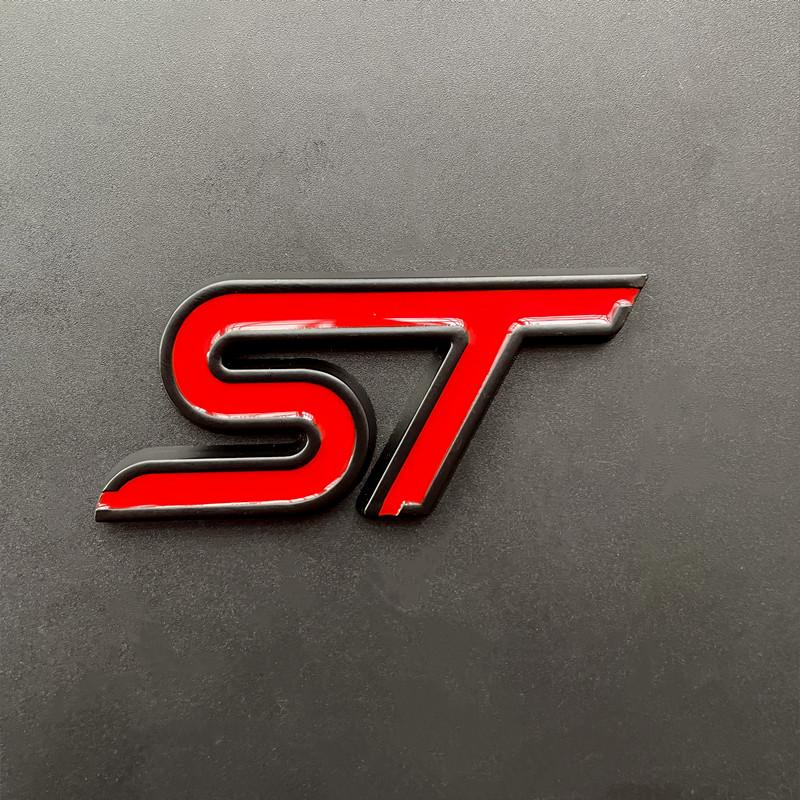 3D Metal Logo ST Badge Car Trunk Emblem For Ford Mondeo MSGT5 Puma Fiesta MK6 Explorer Focus MK2 MK3 MK4 ST Sticker Accessories